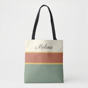 Tote Bolsa Personalizada Listrada Terracotta Meadow