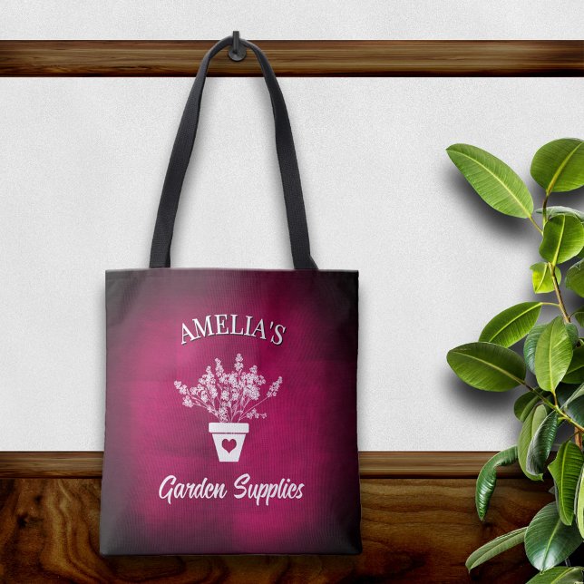 Tote Bolsa Personalizada Rosa Bonito & Floral (Criador carregado)