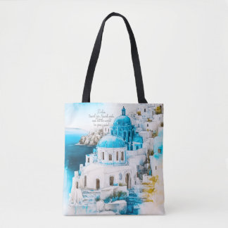 Tote Bolsa personalizado. Bolsa Santorini. Padrão grego