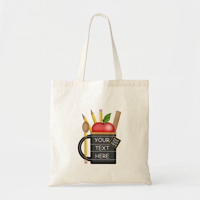 Tote Bolsa personalizado de maçã do professor (Frente)