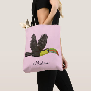 Tote Bolsa Personalizado de Pássaro Tropical de Toucado
