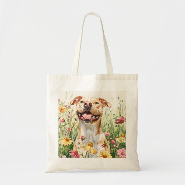 Tote Bolsa Pit Bull – Presente para Amantes de Cães (Frente)