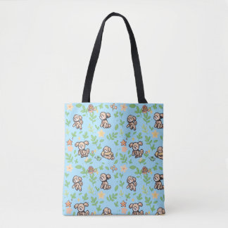 Tote Bolsa Poodle Primavera Floral Pastel Amante de Cac