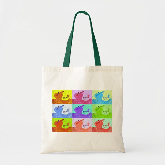Tote Bolsa pop Art Apple Canvas (Frente)