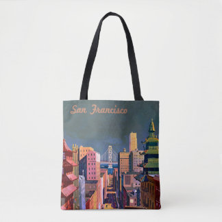 Tote Bolsa Poster de viagens vintage de  - São Francisc