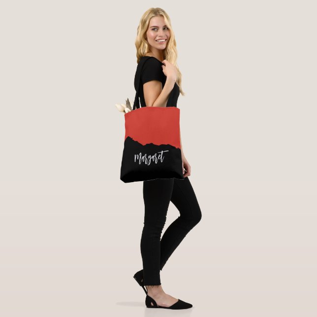 Tote Bolsa preta moderna e elegante com monograma em la (No(a) Modelo)