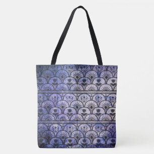 Tote Bolsa Purple Grunge Boêmia Estilo, Estampada