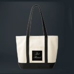Tote Bolsa recem casados<br><div class="desc">Bolsa grande mostrado em natural/preto. Texto: Recem casados. Personalize este item ou comprar como está. com.</div>