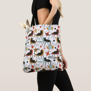 Tote Bolsa Retro Swanky Gato Preto em Cadeira MCM Atômi