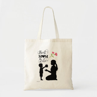 Tote Bolsa reutilizável para Dia das Mães rosa preto br