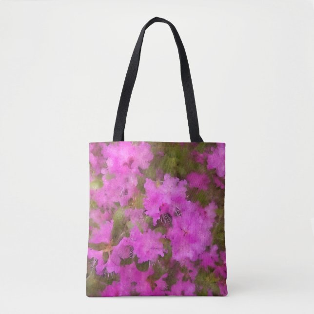 Tote Bolsa - Rhododendrons de Aquarela Puro (Frente)