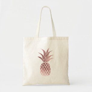 Tote Bolsa Rosa de abacaxi de folha de ouro