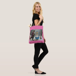Tote Bolsa rosa de ombro de Alice no inverno