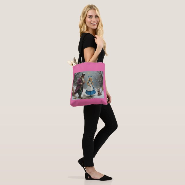 Tote Bolsa rosa de ombro de Alice no inverno (No(a) Modelo)