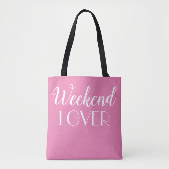 Tote Bolsa Rosa do Fim de Semana (Frente)
