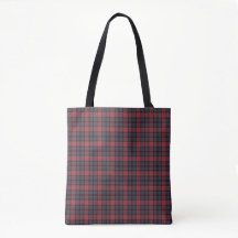 Bolsa Rose Red Blue Black Xadrez Tartan