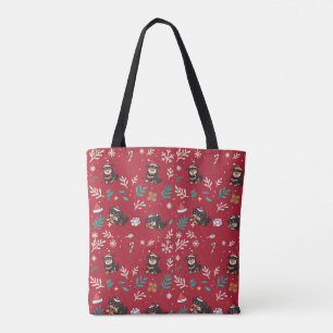 Tote Bolsa Rottweiler Natal Fofo Kawaii Férias