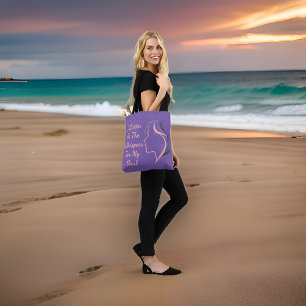 Tote Bolsa Roxo Inspiracional Personalizado Escuta Minh