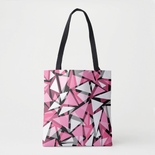 Tote Bolsa sem costura triângulos geométricos forma m (Frente)
