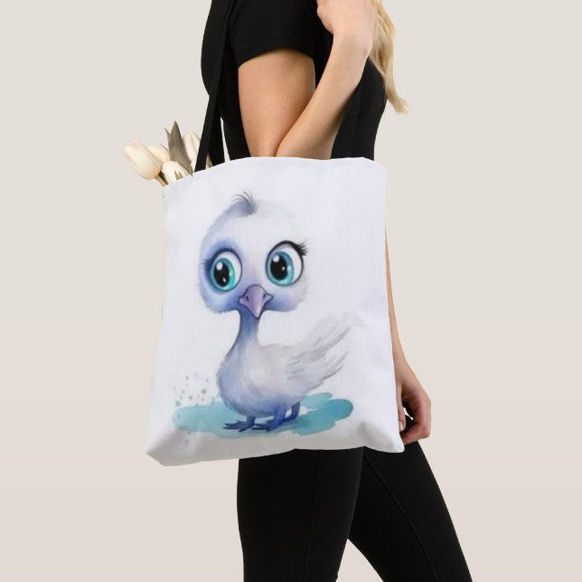 Tote Bolsa Tote, Pato Branco Fofo (Close Up)