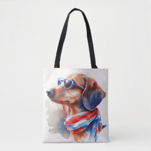TOTE BOLSA TOTEM DE 4 DE JULHO DE DACHSHUND