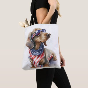 TOTE BOLSA TOTEM DE DACHSHUND 4 DE JULHO