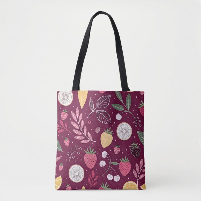 Tote Bolsa Transportável de Ombro Berry Citrus – Bolsa  (Frente)