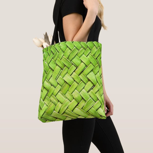Tote Bolsa tropical de Design de onda verde (Close Up)