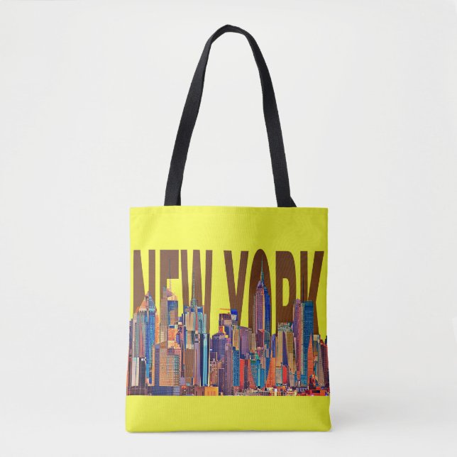 Tote bolsa usa nova york cidade Manhattan Skyline (Frente)