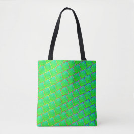 Tote Bolsa verde azulado, tom em relevo e linhas