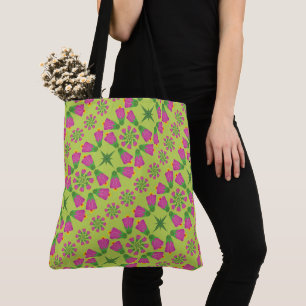 Tote Bolsa Verde Mandalas da Flor da Tela Retroativa (2