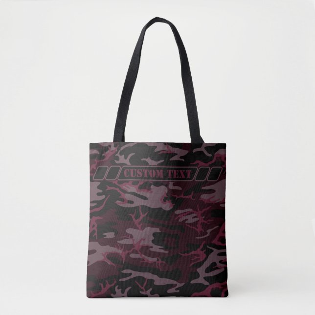 Tote Bolsa vermelho escuro com texto personalizado (Frente)
