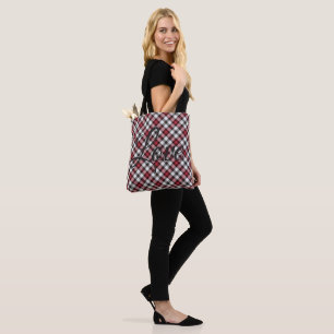 Tote Bolsa vermelho/preto verificado "Amor"