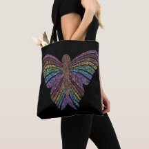 Borboleta-arco-íris (preto) - Bolsa