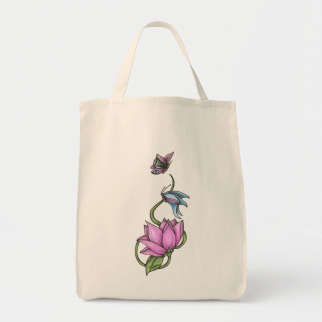 Tote Borboletas com o bolsa orgânico do mantimento da (Frente)