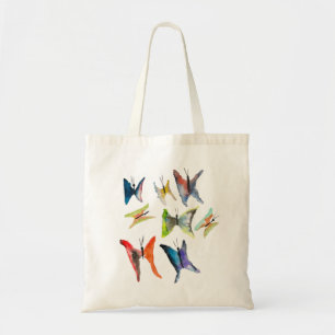 Tote Borboletas de cor aquosa coloridas na bolsa
