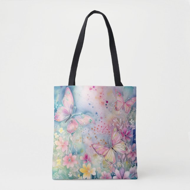 Tote Borboletas e flores de água, Bolsa (Frente)