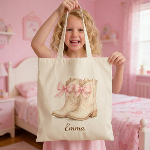 Tote Bota de Cowgirl Rosa Presente para Meninas Bolsa T