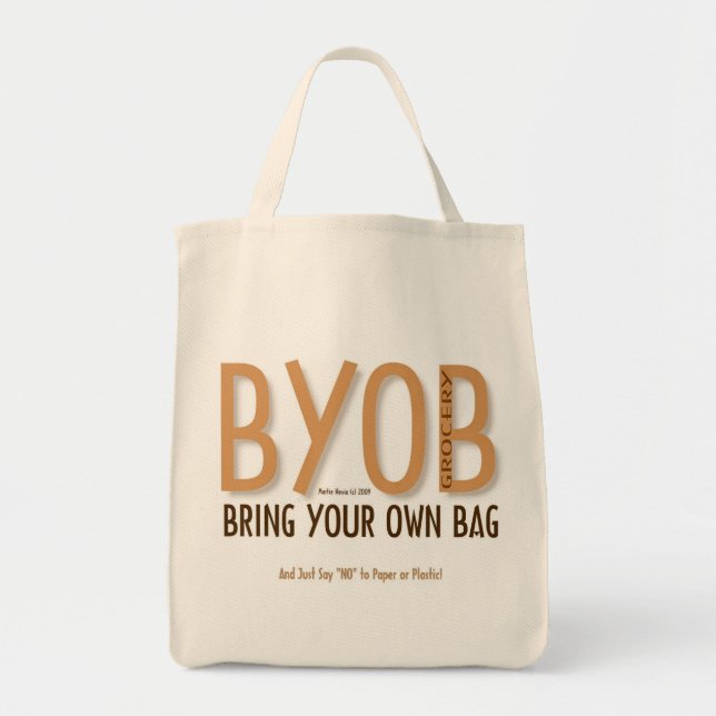 Tote BYOB: Traga sua própria bolsa de compra 7 (Frente)