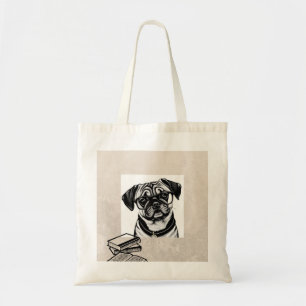 Tote Cachorro Cachorro com Óculos e Bolsa de Livros