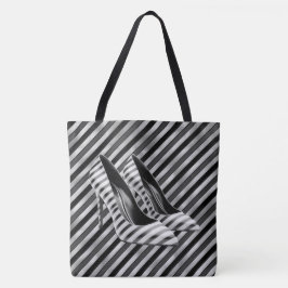 Tote Calçado de Bolsa de Ombro Grande com de Faixa Pret