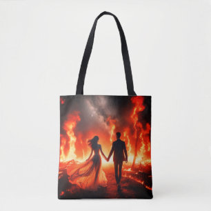 Tote Caminhando Através do Fogo em uma Bolsa Reutilizáv