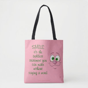 Tote Cara do coelho, w/quote no bolsa