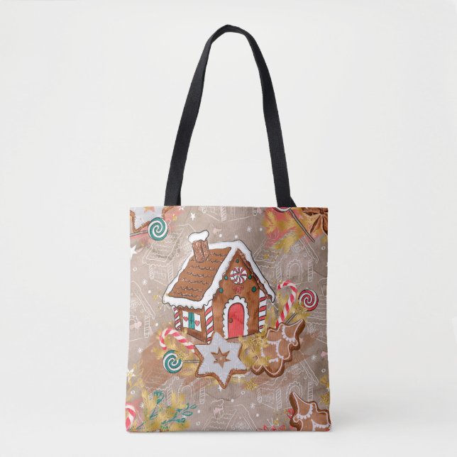 Tote Casa de pão-de-espécie & bolsa dos biscoitos do (Frente)