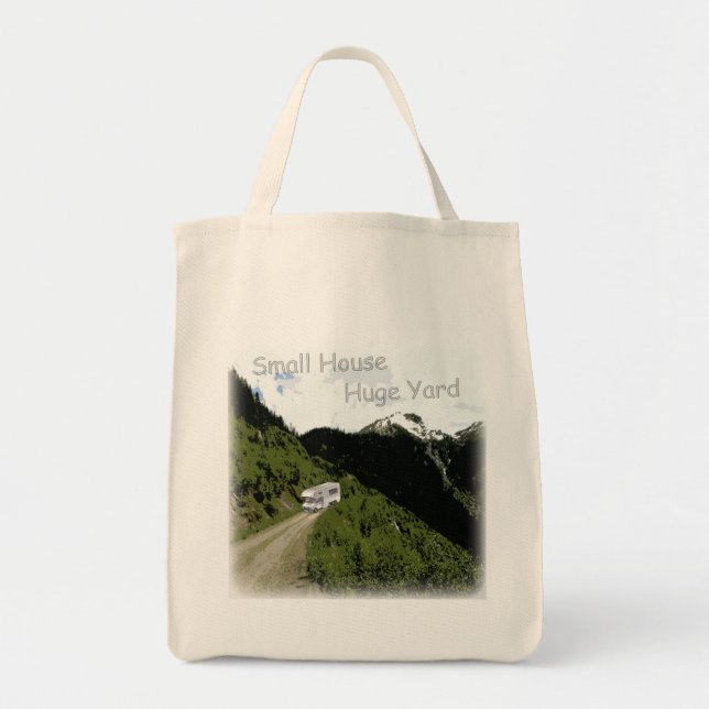Tote "Casa pequena. Jarda enorme." O bolsa temático do (Frente)