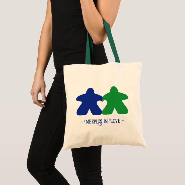 Tote Casais no Amor, Bolsa Básico Azul e Verde (Frente (produto))