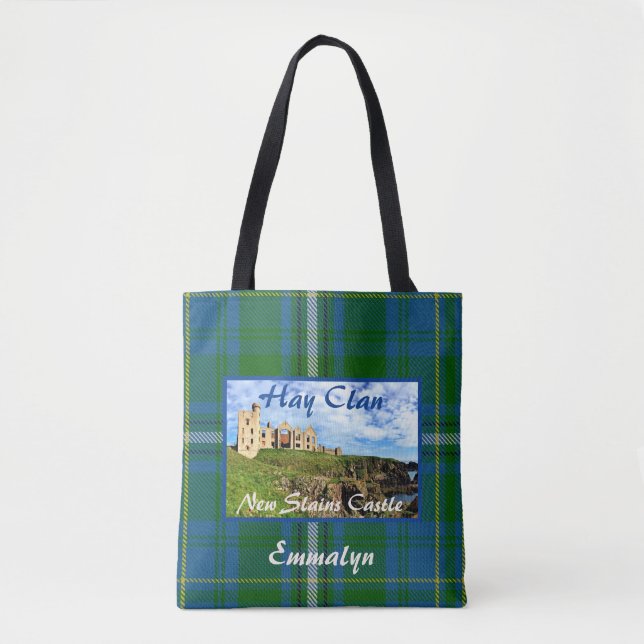 Tote Castle Tartan Name Bolsa do Scottish Hay Clan (Frente)