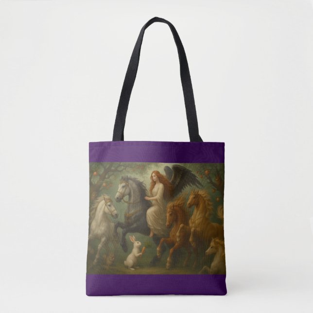 Tote Cavalos de Conto de Fadas e Bolsa de Anjo (Frente)