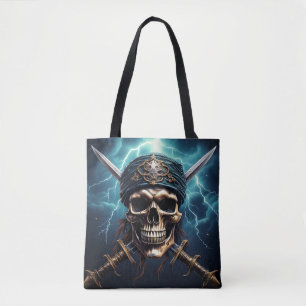 Tote Caveira Pirata com Bolsa de Espadas