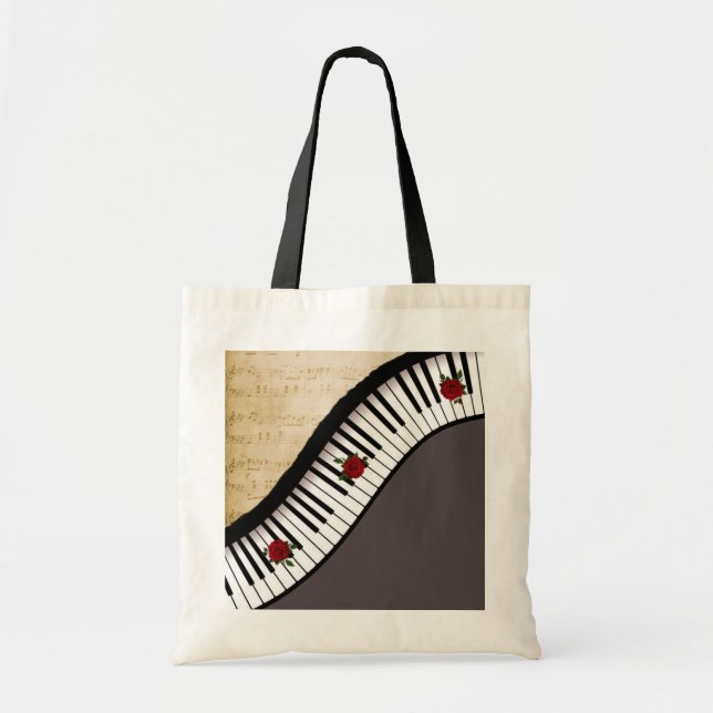 Tote Chaves do piano do Bolsa de Buget, punho preto (Frente)